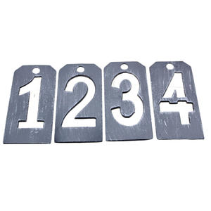 Tenture murale en métal décorative pour la maison n ° 1 à 4 gris délavé décoratif pour le salon fait à la main personnalisé en vrac - Product Image 2