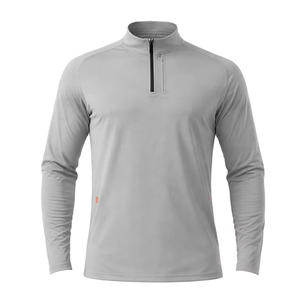 Wholesale Men Quarter Zip Performance Pullover Moisture Wicking <b>Long</b> <b>Sleeve</b> Sportswear - Product Image 1