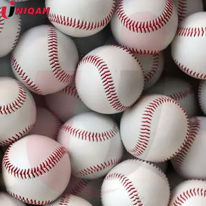 Pelotas de béisbol profesionales con logotipo impreso personalizado, cuero PU PVC de grano completo, costura plana, lana elevada, corcho, entrenamiento de Softball, peso - Product Image 4