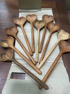 Cuillère à soupe en bois à bords arrondis, finition lisse, bois naturel, vaisselle pour restaurant et maison - Product Image 6