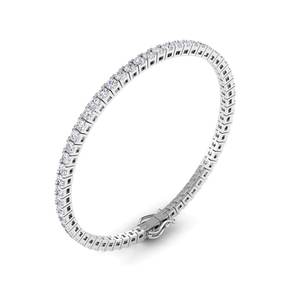 Pulsera de tenis de plata de ley con diamantes reales de oro blanco sólido de 18 quilates para mujeres y hombres, regalo de boda y aniversario chapado en oro - Product Image 2