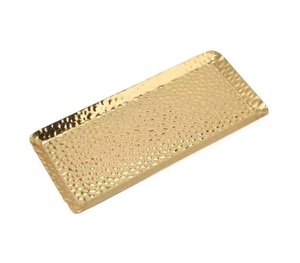 Vente en gros de plateau décoratif en aluminium martelé de qualité supérieure plateau de service vintage en aluminium argenté inoxydable plats - Product Image 1