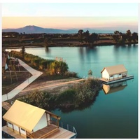 Tente de Glamping Safari de Luxe pour la Famille, Tente à Poteaux en Toile Imperméable pour l'Été, pour Villa d'Extérieur, Resort, Lodge ou Hôtel Safari