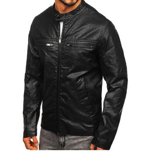 Chaqueta impermeable a prueba de viento con cuello levantado de alta calidad, chaqueta de cuero PU para motocicleta, chaqueta de cuero - Product Image 4