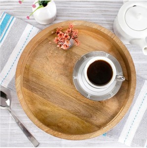Plateau de service en bois d'acacia pour apéritifs à café et accessoires de décoration de lit Commande minimum 20pcs plats et assiettes - Product Image 4