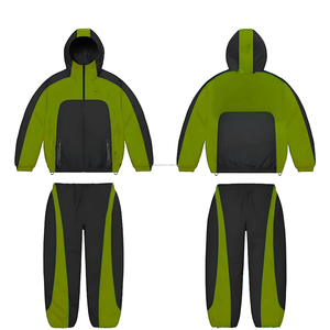 Chaqueta Cortavientos Personalizada de Invierno con Media Cremallera para Hombre, Transpirable, Ligera, de Poliéster/Algodón, con Capucha, Resistente al Viento - Product Image 2