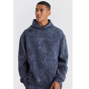 Vente en gros Ensemble de survêtement 100% coton Survêtement surdimensionné avec logo personnalisé délavé à l'acide pour hommes pour l'hiver - Product Image 6