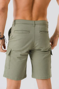 Pantalones cortos Cargo clásicos para hombre Tejido elástico de mezcla de algodón de ajuste relajado Ideal para senderismo o uso diario - Product Image 2