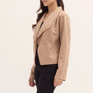 Veste en cuir personnalisée en gros en cuir suédé conception de logo sur mesure veste en cuir suédé pour femmes - Product Image 3