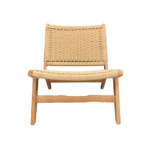 เก้าอี้พักผ่อนหุ้มเบาะทันสมัย ทำจากไม้สักแท้ แข็งแรง ทนทาน เหมาะสำหรับใช้ในบ้าน นอกบ้าน และเฟอร์นิเจอร์อพาร์ตเมนต์ - Product Image 6