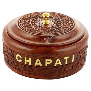 Casserole de conteneur de stockage de nourriture et de chapati roti de forme ronde en bois de qualité exclusive de l'Inde à un prix impressionnant - Product Image 2