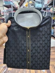 <b>Men's</b> High Quality 100% Cotton Embroidered Kurti Breathable Traditional Indian Pakistani Ethnic Wedding <b>Wear</b> Sequence - Product Image 6