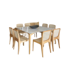 Eco-Friendly <b>Wooden</b> Table and <b>Chairs</b> Set Solid Teak Wood Dining Set Restaurant Set For Indoor and Outdoor use - Product Image 1
