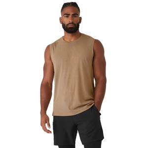 Camiseta musculosa sin mangas de algodón sin mangas con logotipo personalizado para hombre, camiseta atlética de punto de alta calidad para gimnasio y Fitness para entrenamiento - Product Image 1