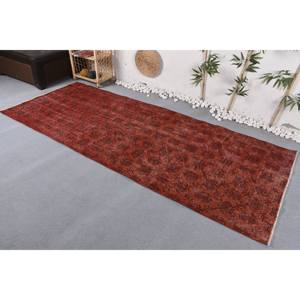 พรมตุรกีโบราณ3.7 x 9.3ft สีแดงขนาดใหญ่ดีไซน์ขนสัตว์เย็บปะติดปะต่อกันด้านหลังเป็นยางสำหรับห้องโถงหรือห้องนอนรุ่นใหม่ - Product Image 3