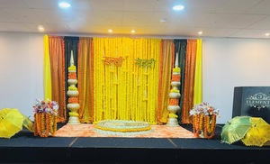 อูร์ลีตกแต่งงานฮัลดีที่สวยงามที่สุดสำหรับคู่รัก อุปกรณ์ตกแต่งงานฮัลดีสีสันสดใสยอดนิยม อูร์ลีงานฮัลดีรูปดอกบัวสีทองทำจากเส้นใย  อูร์ลีงานฮัลดีจากสหราชอาณาจักร - Product Image 6