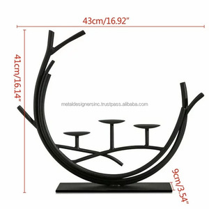 Candelabro de Metal de 3 brazos Vintage para decoración de mesa de hogar y boda Soporte de 3 mechas para el Día de San Valentín - Product Image 3