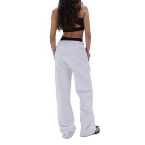 Pantalones de chándal con bolsillos, tobillos acampanados holgados, pantalones de chándal de pierna ancha para mujer, pantalones de chándal de salón de algodón orgánico ecológicos - Product Image 3