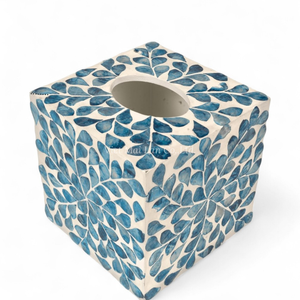 Caja de Pañuelos de Nácar, Hecha a Mano con Incrustaciones de Concha Natural, Decoración Ecológica y Sostenible - Product Image 2