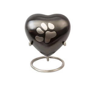 Patte de couleur bleue en forme de coeur imprimée avec urne souvenir sur support doré urnes en métal de meilleure qualité à vendre - Product Image 2
