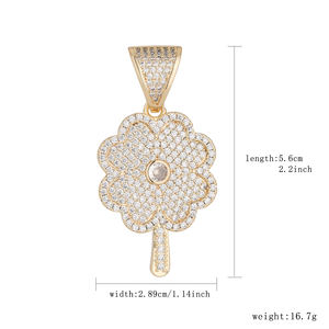 Colgante de moda de latón chapado en oro de 14K con circonita, diseño de perro pequeño estilo Hip Hop, para hombres y mujeres - Product Image 2