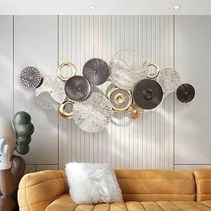 งานศิลปะทองแดงอาร์ตเดโค งานฝีมือประดับผนังลายดอกไม้ พร้อมสีนีออนสำหรับตกแต่งบ้าน - Product Image 2