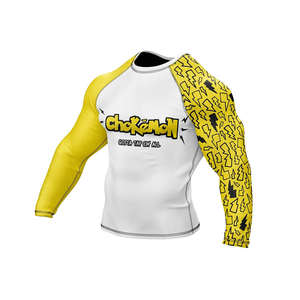 Ensemble de rashguard respirant au design unique, logo frontal, matière polyester/spandex, antibactérien, séchage rapide pour hommes adultes - Product Image 3