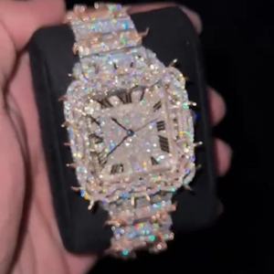 VVS1 Mossonite Full Diamond <b>Watch</b> Gold Stainless Steel Luxury Roman Numeral B2B Supplier in wholesale and <b>cheap</b> - Product Image 4