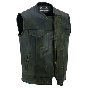 OEM Men's Motorbike <b>Leather</b> <b>Vest</b> American Style Street Wear <b>Leather</b> <b>Biker</b> <b>Vests</b> Custom Embroidery Motorcycle <b>Leather</b> <b>Vest</b> - Product Image 5
