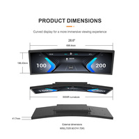 Moniteur d'appuie-tête Android incurvé 28,6 pouces 3000R, écran LCD numérique 1920x540, écran publicitaire pour véhicule