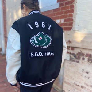 Custom Chenille Embroidery <b>Patches</b> 100 % Wool <b>Body</b> Leather Sleeves Men Women Varsity Jacket - Product Image 5