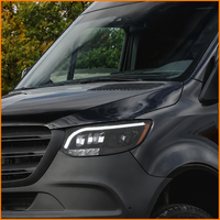 Pour Mercedes Sprinter 2018-2023 W907, design style GLS, boîtier noir, projecteur bi-lentille LED, paire de phares, mise à niveau Plug and Play