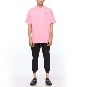 Camisetas de gran tamaño para hombre de Color rosa de alta calidad Camiseta de gran tamaño con logotipo personalizado de peso pesado de alta calidad - Product Image 4