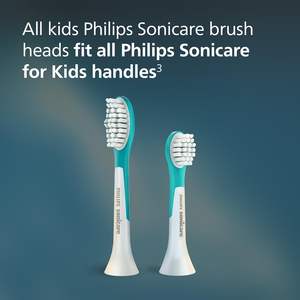 หัวแปรงสีฟันสำหรับเด็ก Philips Sonicare for Kids 7+ ของแท้, 2 หัวแปรง, สีฟ้าอมเขียวและสีขาว, รุ่นมาตรฐาน, HX6042/94 - Product Image 5