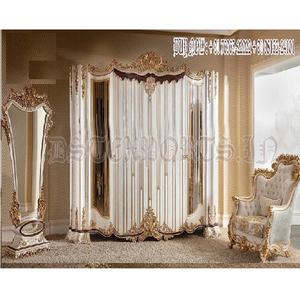 Armario principal de lujo para Villa, ropero turco táctil de Oro Blanco clásico para el hogar - Product Image 1