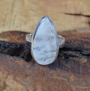 Moonstone <b>925</b> Stamp Handmade Jewelry <b>925</b> Solid <b>Sterling</b> <b>Silver</b> Design <b>Spinner</b> <b>Ring</b> Handmade Best Quality Natural Blue Rainbow - Product Image 5