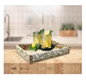 Plateau de service en bois d'acacia le plus vendu, table basse décorative pour salon, hôtel, restaurant pour Noël - Product Image 3