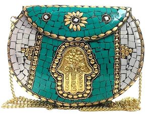 Sac à main en mosaïque brodée de style classique de haute qualité fait à la main avec un motif de couleurs mélangées pour les femmes de tous âges - Product Image 5