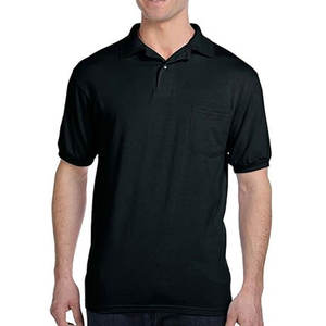 Polo pour homme à manches courtes et col rond, 100 % coton, tricoté uni, anti-plis, personnalisable - Product Image 2