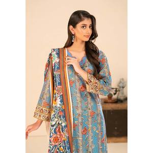 Traje Salwar Kameez de 3 Piezas en Algodón Khaddar Estampado con Dupatta para Festivales, Ropa Étnica, Estilo Pakistaní, Vestido Indio SD-52260 - Product Image 2