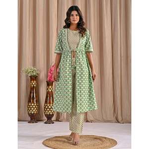 ชุดเซ็ตผ้าฝ้ายพิมพ์ลาย Pista 2 ชิ้น ไซส์ XS เสื้อแขนครึ่งตัวแต่งเชือกผูกและกางเกงขาสั้นสำหรับชุดฤดูร้อน - Product Image 3