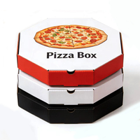 Caja de Pizza Octogonal de Cartón con Impresión Personalizada en Diferentes Colores, 6/8/10/12/14/16/18 Pulgadas, con Logotipo
