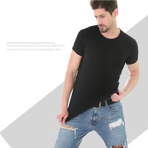 Camiseta lisa en blanco de algodón de manga corta de viscosa ajustada logotipo OEM diseño personalizado para hombre - Product Image 5