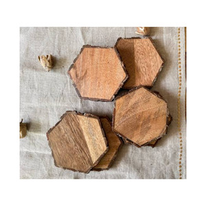 Dessous de verre octogonal en granit de luxe avec dessous de verre en bois, fait à la main, hexagonal, tasse à thé, meilleure qualité, à bas prix - Product Image 5