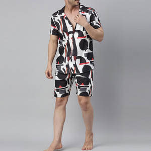 2025 Street Wear vente en ligne T-shirt et short ensemble couleur unie pur matériel de marque confortable hommes T-shirt et short ensemble - Product Image 4