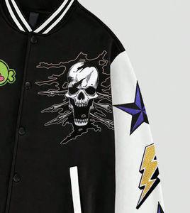 Veste universitaire unisexe de haute qualité, mélange de laine, manches en simili cuir, option de logo personnalisé, broderie personnalisée, équipe, école - Product Image 4