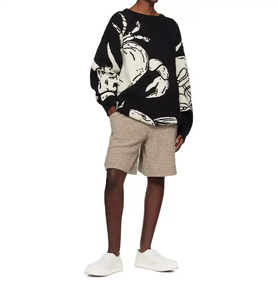 Pull-over à col rond pour hommes en laine/acrylique personnalisé OEM pour l'hiver tricot uni respirant logo et couleur personnalisés fabricant - Product Image 2