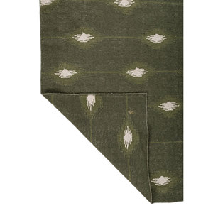 พรมอินดัสบาร์ ADWV-13015 สีเขียว ลายเรียบ ทอจากขนสัตว์และใยวิสโคส ลายเรขาคณิต รูปทรงสี่เหลี่ยมผืนผ้า สำหรับห้องนั่งเล่น ห้องนอน และทางเดินในบ้าน - Product Image 5