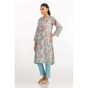 Ensemble Coordonné Imprimé en Cambric pour Femmes Brodé IPST-77424 Style Casual Tendance Trois-Quarts pour Tenues Printemps/Été XS - Product Image 2