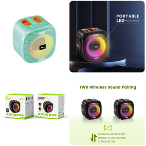 HOME Digitalome SPA-105-v 8W Green Wireless TWS for <b>Bluetooth</b> <b>Portable</b> <b>Speakers</b> with RGB LED Lighting for Outdoor Home Use - Product Image 4